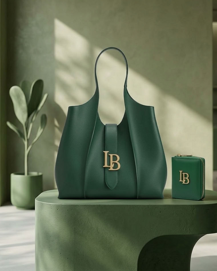 LaBante London | Chelsea Set | Shoulder Bag + Mini Wallet | Vegan | Grün