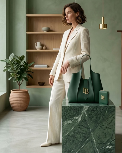LaBante London | Chelsea Set | Shoulder Bag + Mini Wallet | Vegan | Grün