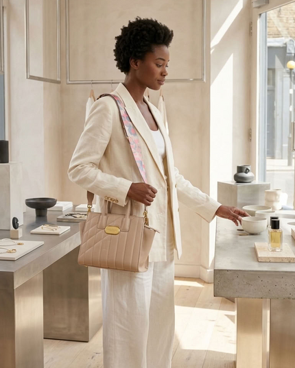 LaBante London | Mini Demi Tote Bag | Iris Scott | Beige