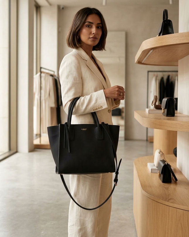 LaBante London | Demi Vegan Winged Tote Bag | Schwarz