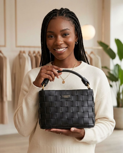 LaBante London | Baby Bella Mini Crossbody Bag | Handgewebt | Schwarz