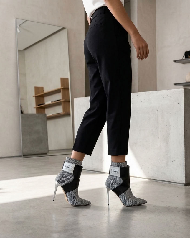 BYMANYC® New York | Futurista Onyx Vegan Stiletto Boots | Limited Edition