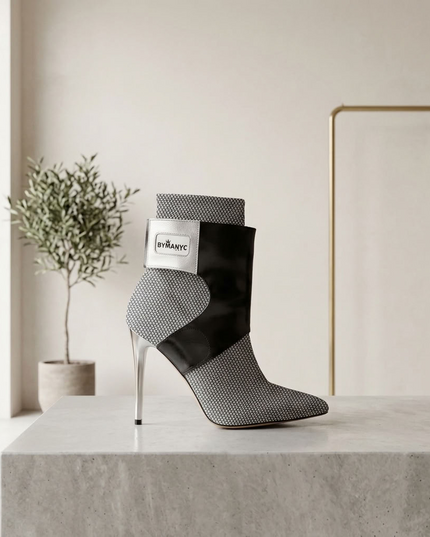 BYMANYC® New York | Futurista Onyx Vegan Stiletto Boots | Limited Edition