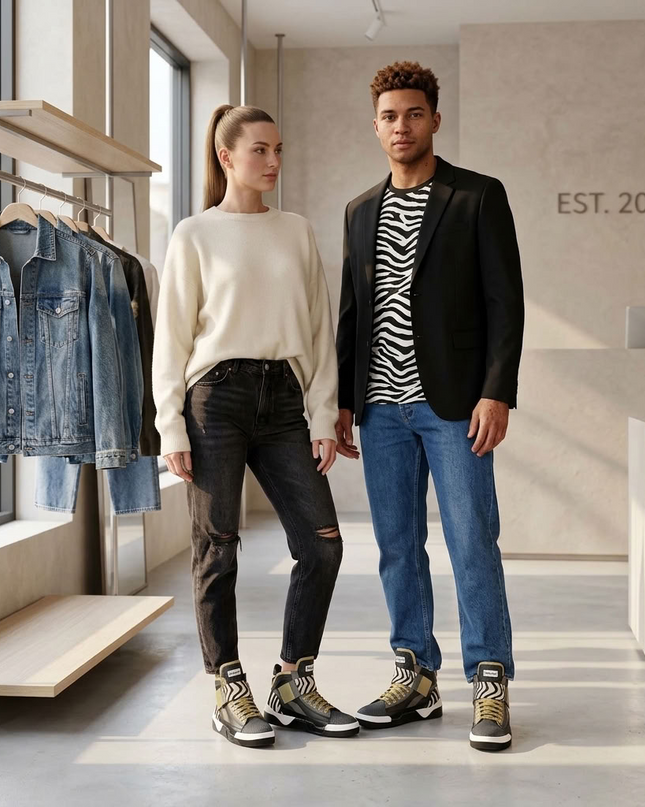 BYMANYC® New York | Chelsea Art Pulse Vegan High-Top Sneakers | Schwarz