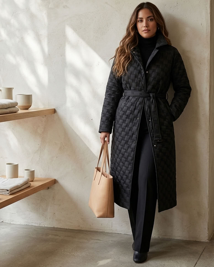 BYMANYC | Fifth Avenue Long Quilted Puffer Coat | Black