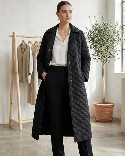 BYMANYC | Fifth Avenue Long Quilted Puffer Coat | Black