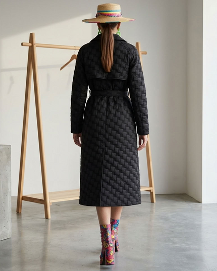 BYMANYC | Fifth Avenue Long Quilted Puffer Coat | Black