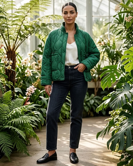 BYMANYC | SOHO Emerald Quilted Jacket | Green