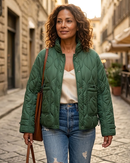 BYMANYC | SOHO Emerald Quilted Jacket | Green