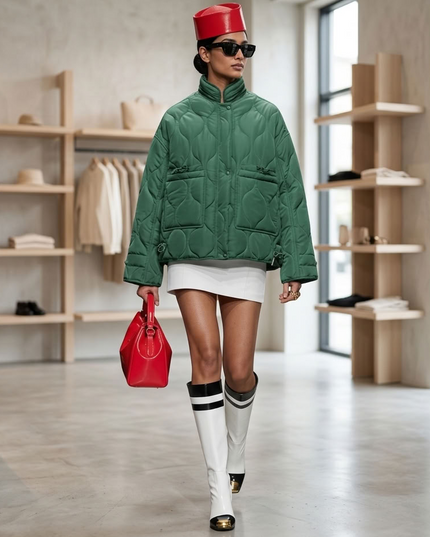 BYMANYC | SOHO Emerald Quilted Jacket | Green