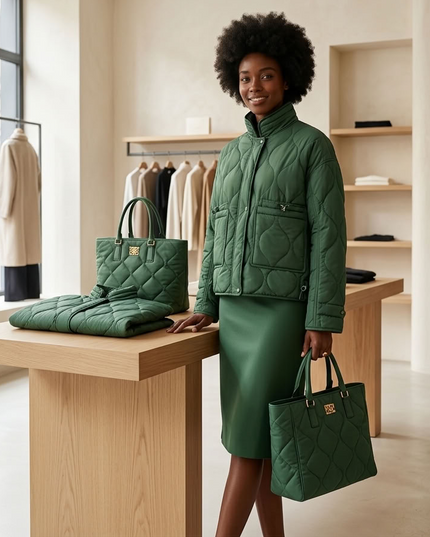 BYMANYC | SOHO Emerald Quilted Jacket | Green