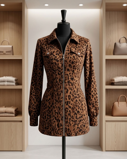 BYMANYC ® New York | Velvet Leopard Zip-Dress | Leopard