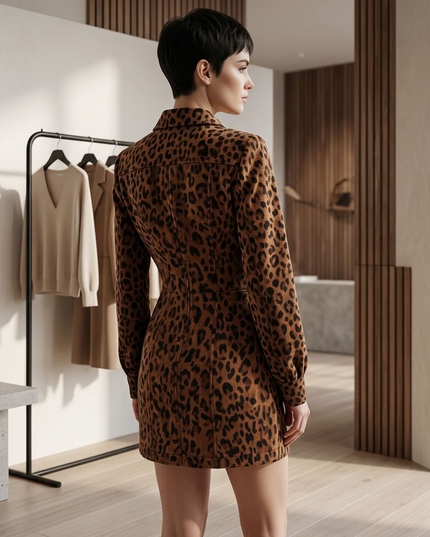 BYMANYC ® New York | Velvet Leopard Zip-Dress | Leopard