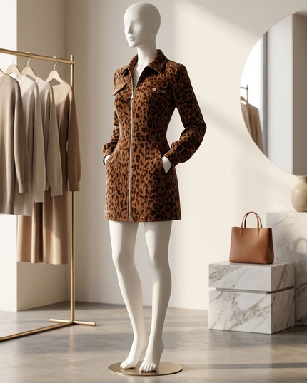 BYMANYC ® New York | Velvet Leopard Zip-Dress | Leopard
