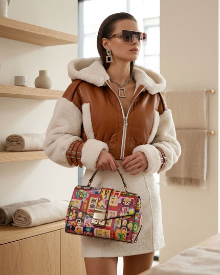 BYMANYC ® New York | Little Italy Shearling Aviator Jacket | Chocolate