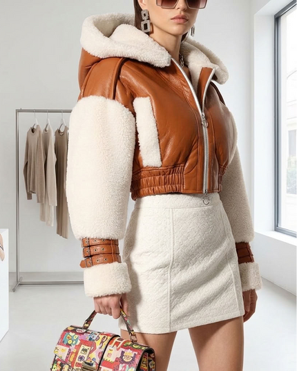 BYMANYC ® New York | Little Italy Shearling Aviator Jacket | Chocolate