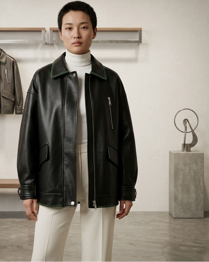 BYMANYC ® New York | Kenmare Vegan Leather Overshirt | Black