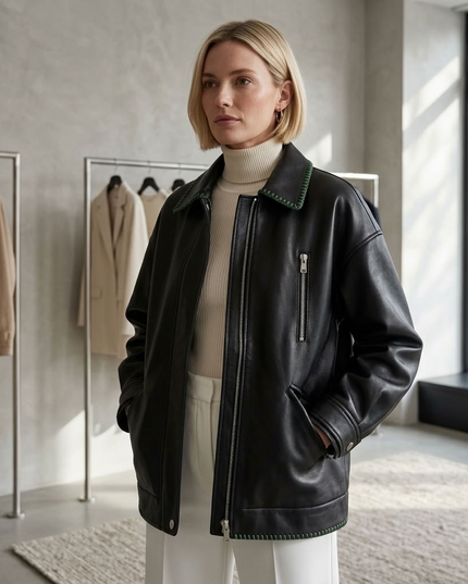 BYMANYC ® New York | Kenmare Vegan Leather Overshirt | Black