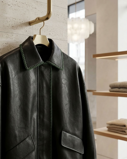 BYMANYC ® New York | Kenmare Vegan Leather Overshirt | Black