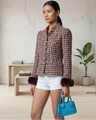 BYMANYC ® New York | Madison Burgundy Tweed Jacket | Checkered