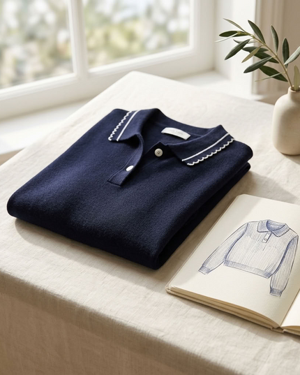 BYMANYC ® New York | Gramercy Polo Sweater | Navy Blue
