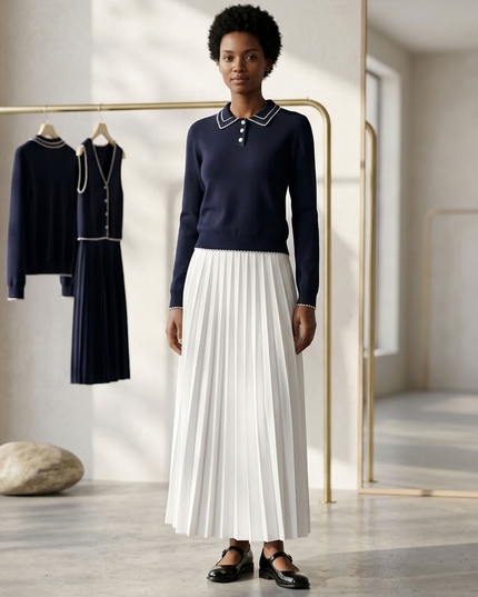 BYMANYC ® New York | Gramercy Polo Sweater | Navy Blue