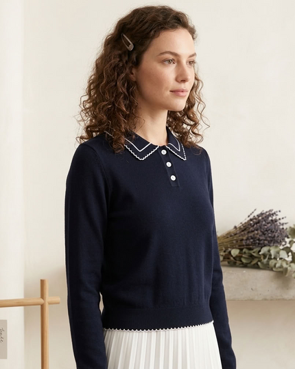 BYMANYC ® New York | Gramercy Polo Sweater | Navy Blue