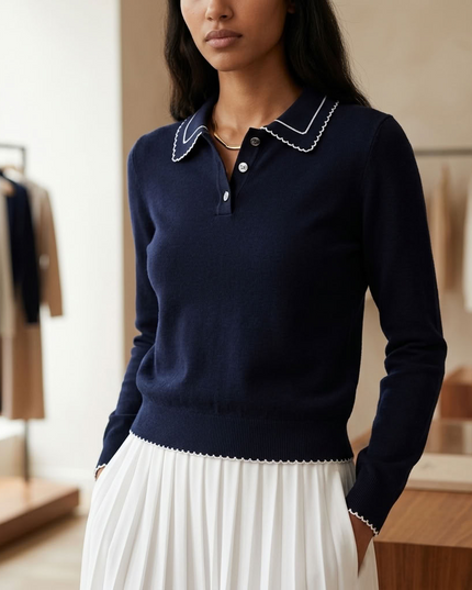 BYMANYC ® New York | Gramercy Polo Sweater | Navy Blue