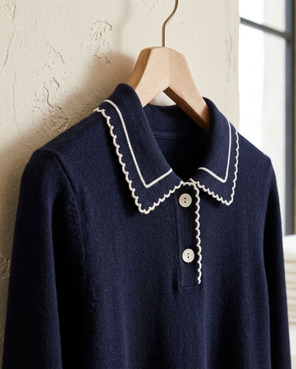 BYMANYC ® New York | Gramercy Polo Sweater | Navy Blue