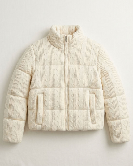 BYMANYC ® New York | Hamptons Cable Knit Puffer | Off-White