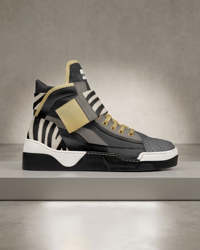 BYMANYC® New York | Chelsea Art Pulse Vegan High-Top Sneakers | Schwarz