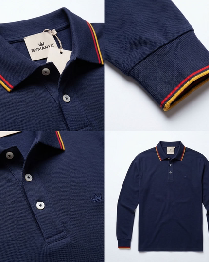 BYMANYC ® New York | Central Langarm-Polo | Navy Blue