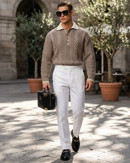 BYMANYC ® New York | Hampton Cable-Knit Sweater | Khaki