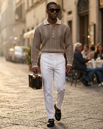 BYMANYC ® New York | Hampton Cable-Knit Sweater | Khaki
