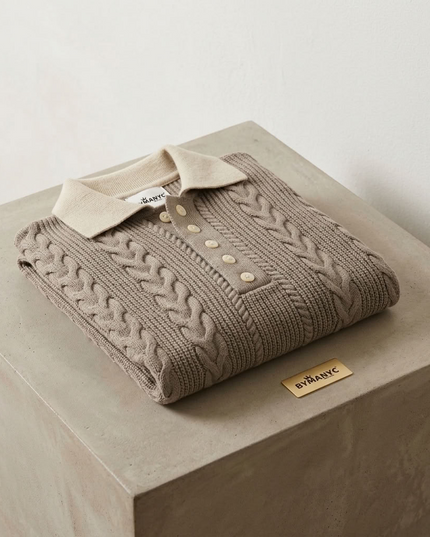 BYMANYC ® New York | Hampton Cable-Knit Sweater | Khaki