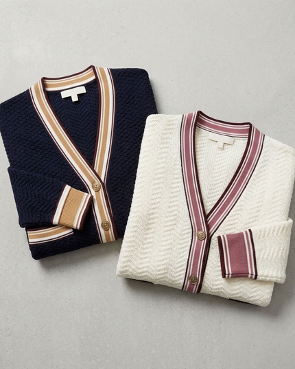 BYMANYC ® New York | Greenwich Village Striped Cardigan | Navy Blue / White