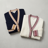 BYMANYC ® New York | Greenwich Village Striped Cardigan | Navy Blue / White