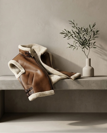 BYMANYC ® New York | Faux Shearling Leather Vest | Dark Brown