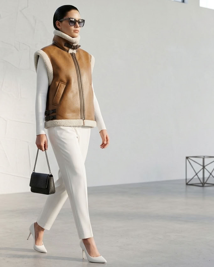 BYMANYC ® New York | Faux Shearling Leather Vest | Dark Brown