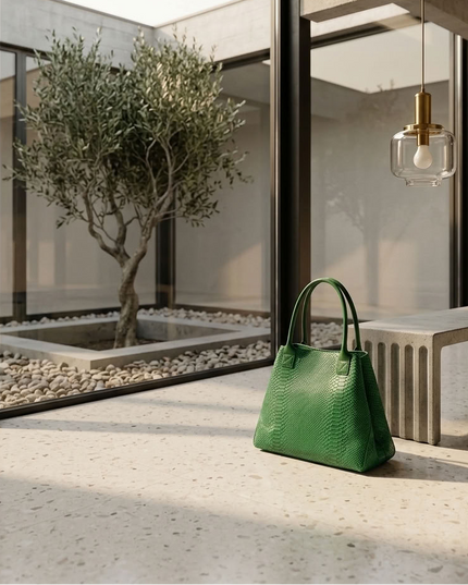 ZEEN | LOLA Schultertasche | Python-Prägung | Grün