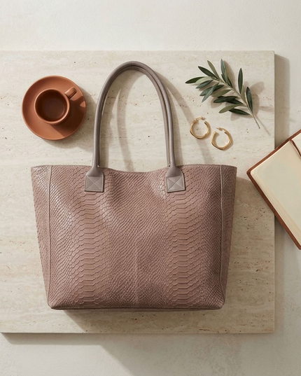 ZEEN | LOLA Schultertasche | Python-Prägung | Lavendelrosa