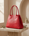 ZEEN | LOLA Schultertasche | Python-Prägung | Rot