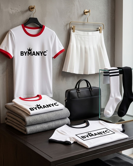 BYMANYC ® New York | Maple Ringer Vintage Tee | White/Red & White/Black