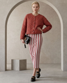 BYMANYC ® New York | Gesteppte Jacke Florale Stickerei | Watermelon Red
