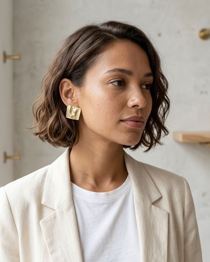 BYMANYC ® New York | Meatpacking Trapezoid Drop Earrings | Gold/Silver