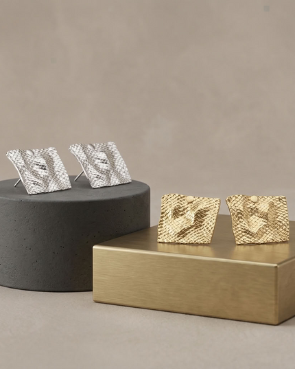 BYMANYC ® New York | Meatpacking Trapezoid Drop Earrings | Gold/Silver