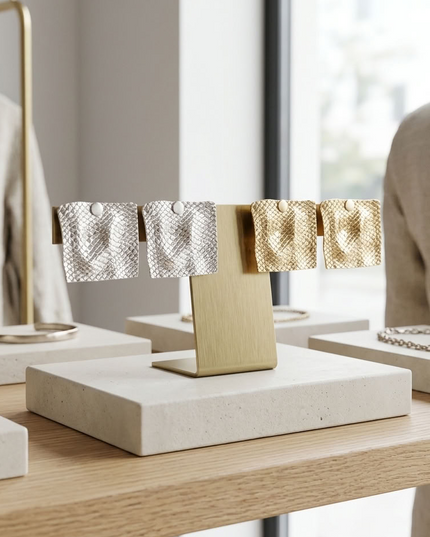 BYMANYC ® New York | Meatpacking Trapezoid Drop Earrings | Gold/Silver