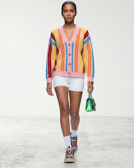 BYMANYC ® New York | Strickcardigan Rainbow Stripe | Pink
