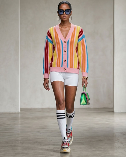 BYMANYC ® New York | Strickcardigan Rainbow Stripe | Pink