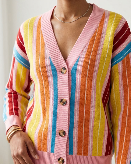BYMANYC ® New York | Strickcardigan Rainbow Stripe | Pink